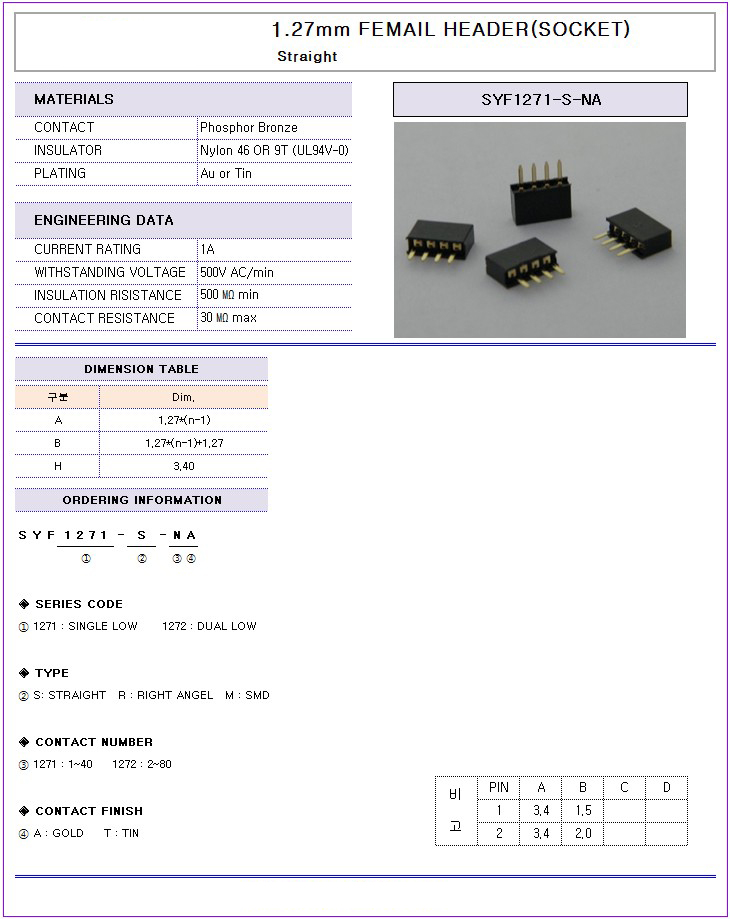 신명테크 > SOCKET > SMF1271-S-NA